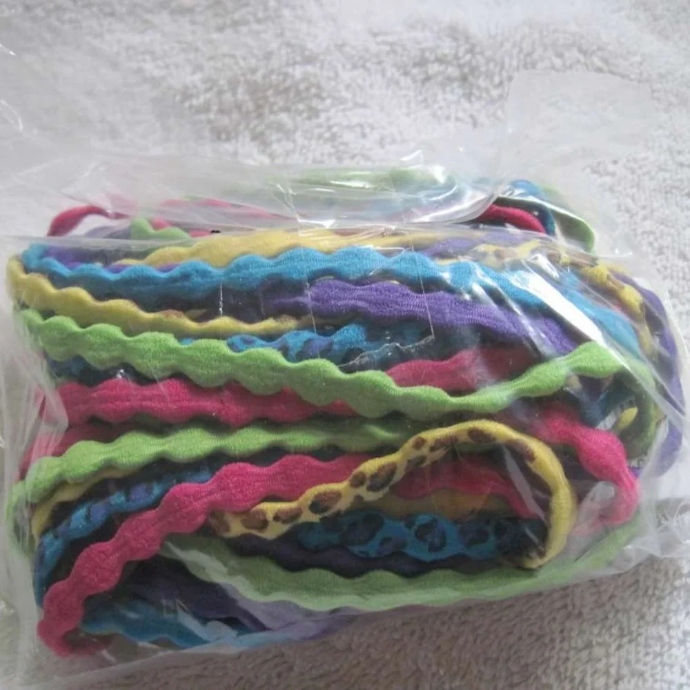 5 Goody Girls Merry Go Round Leopard Colors Wavy Elastic Head Band Hair Headwrap